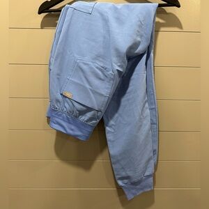 FIGS High Waisted Zamora Jogger Scrub Pants in Ceil Blue